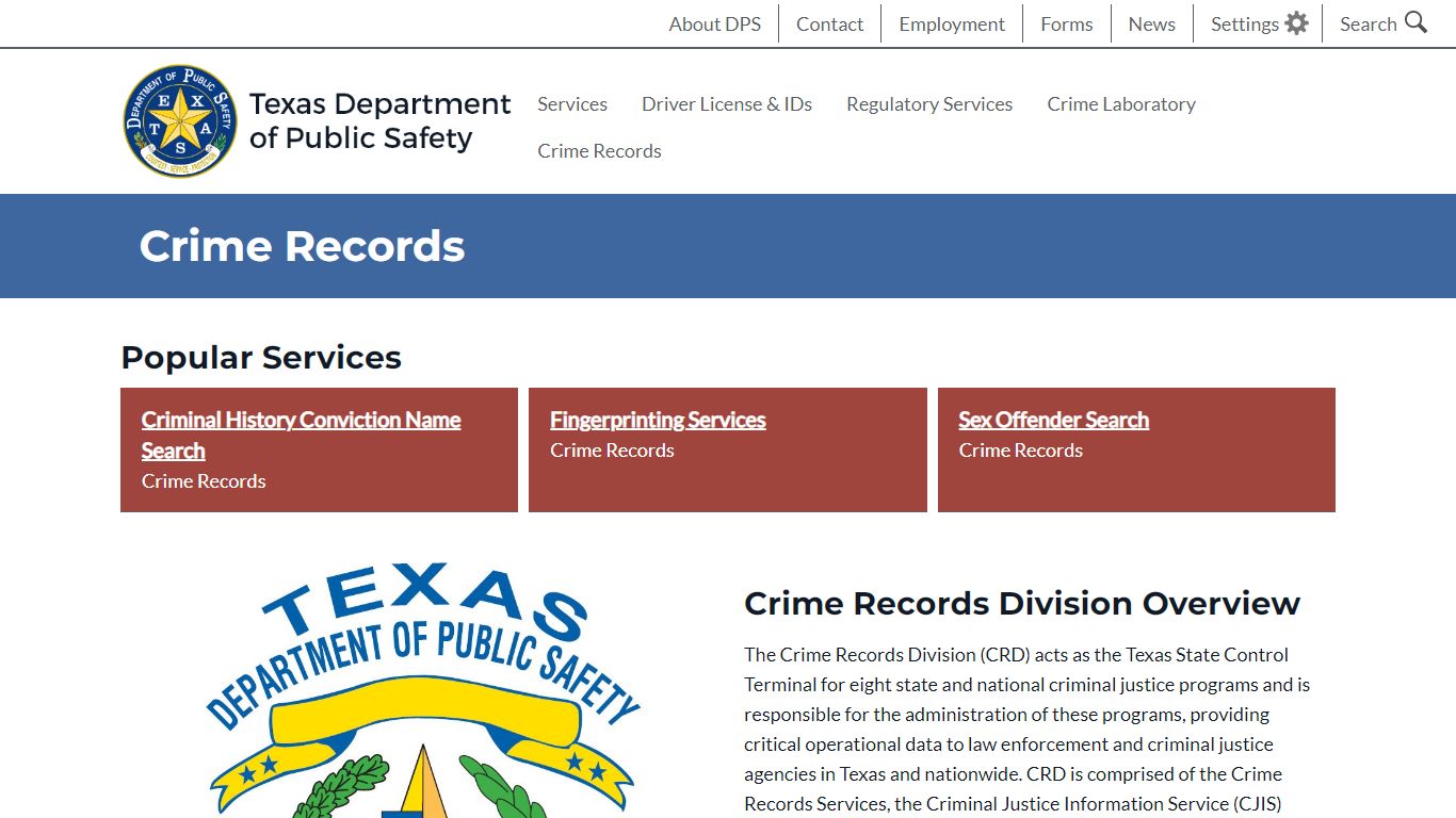 Crime Records | Department of Public Safety